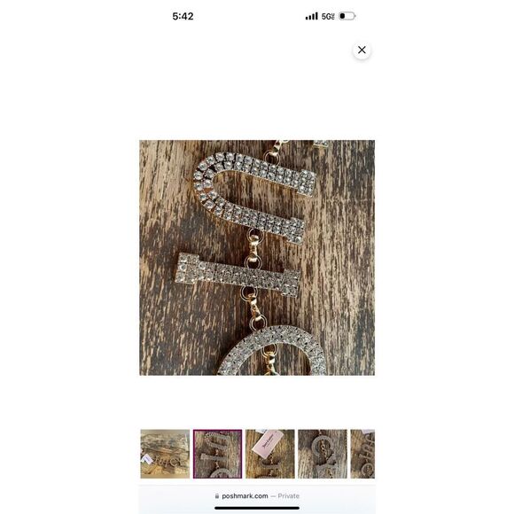 JUICY COUTURE pave logo gold ice CHAIN BELT LARGE/xl extra y2k og glam - Picture 2 of 7